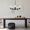 Designers Fountain Cedar Lane 5 Light Modern Matte Black with Clear Etched Glass Shades Chandelier For Dining Rooms D236M-5CH-MB - alternate 2